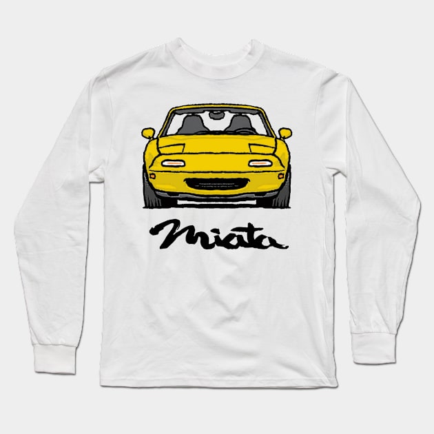 MX5 Miata NA Yellow Long Sleeve T-Shirt by Woreth